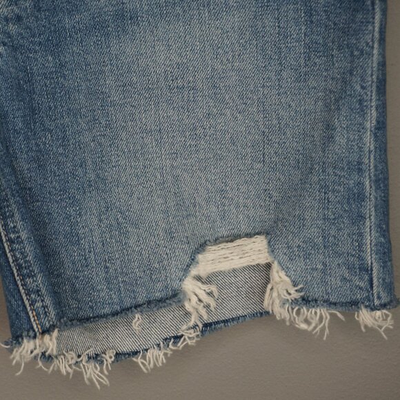 NEW PAIGE Sarah Longline Cut Off Short in Wannabe Distressed w/ dip hem sz 24 - Picture 6 of 16